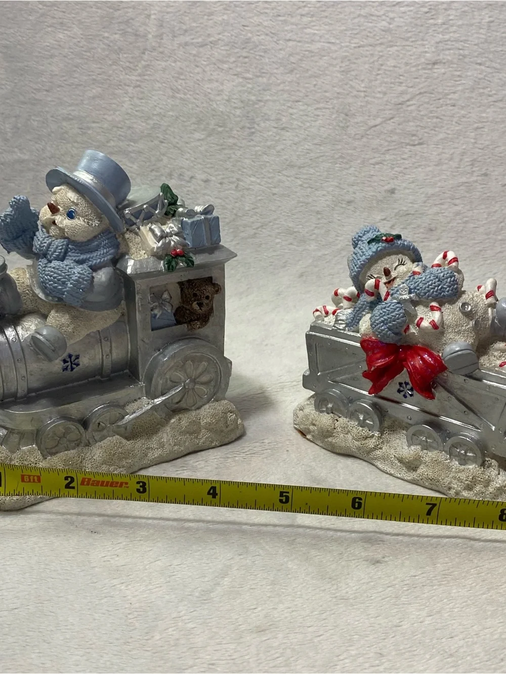 Vintage Encore Snow Buddies Set Of 2 Snowville Express Snowman Train Figurines